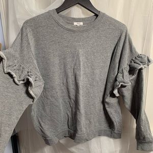 Ruffle sleeve pullover